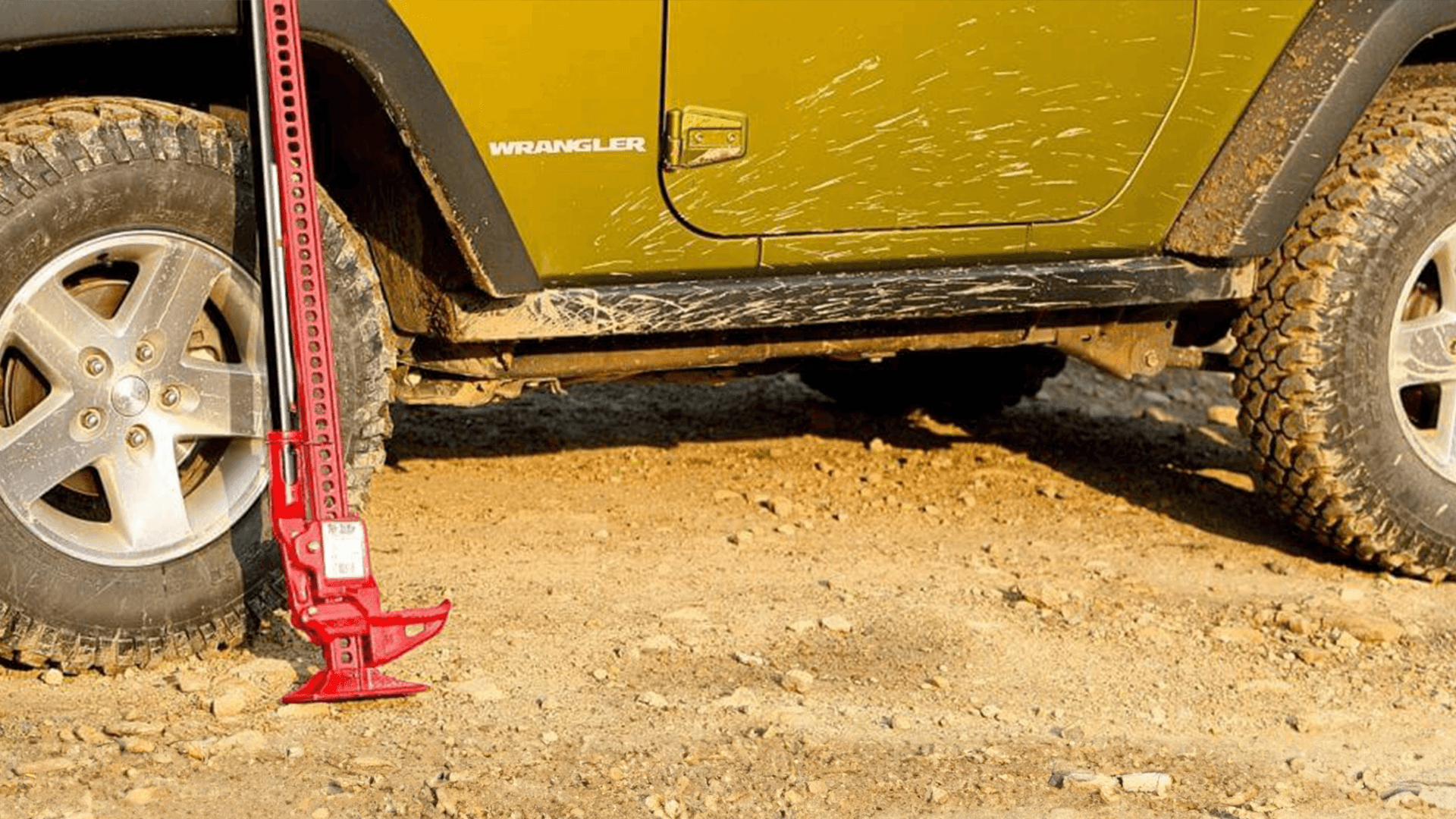 Closeup of Jeep tires